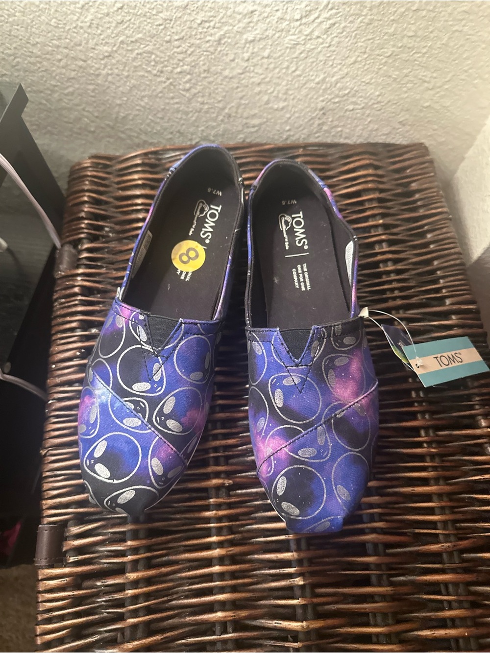 TOMS Purple Galaxy Print Slip-On Flats